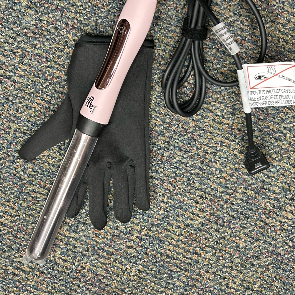 Lange Pink Curling Wand with Glove